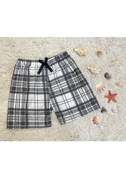 Pamuk Kadın Yüksek Bel Dört Mevsim Şort Pijama Pembe Panda