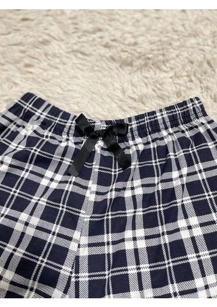 Pamuk Kadın Yüksek Bel Dört Mevsim Şort Pijama Pembe Panda