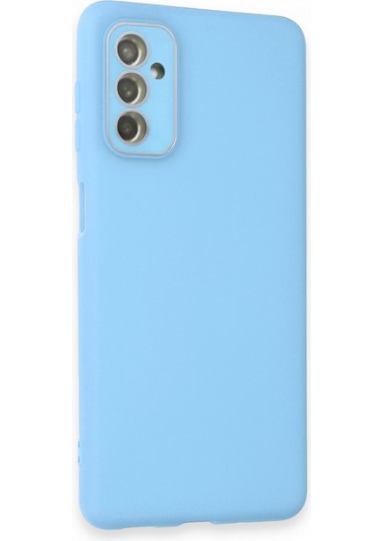 Samsung Galaxy M52 5g Kılıf Lansman Glass Kapak - Mavi