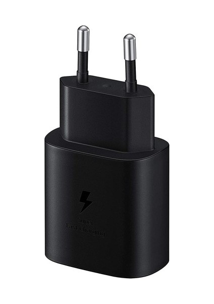 Samsung Galaxy M32 Fast Charging 25W Type-C Çıkışlı Kablolu Şarj Aleti Siyah(Samsung Türkiye Garantili)