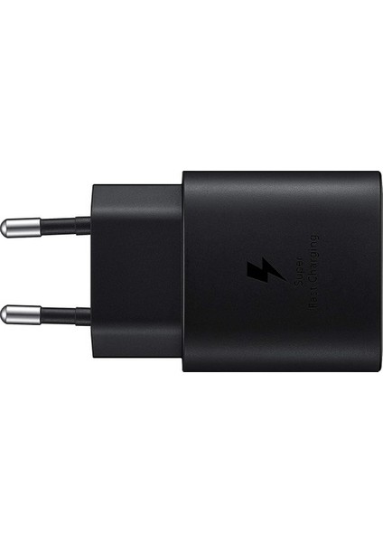 Samsung Galaxy M32 Fast Charging 25W Type-C Çıkışlı Kablolu Şarj Aleti Siyah(Samsung Türkiye Garantili)