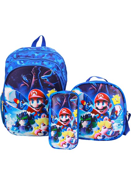 Ilkokul Öğrencileri Karikatür Unicorn Sırt Çantası Hafif Azaltma Aşınmaya Dayanıklı Üç Parçalı Okul Çantası Yemek Çantası Kalem Kutusu Çantası (Yurt Dışından)