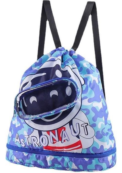 Çocuk Su Geçirmez Yüzme Çantası Kuru ve Islak Ayırma Yıkama Çantası Büyük Kapasiteli Sırt Çantası Saklama Çantası Plaj Işın Ağız Seyahat Çantası (Yurt Dışından)