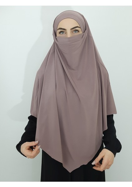 Sufle Hazır Baglamalı Peceli Büyük Esarp Hıjap Hac ve Umre Icın Uygun