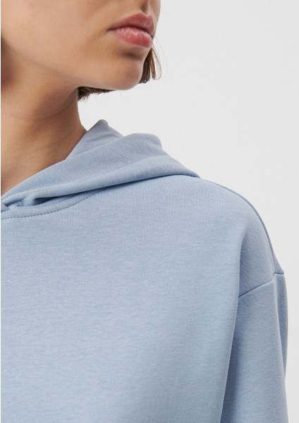 Kadın Kapüşonlu Mavi Basic Sweatshirt 1611771-85385