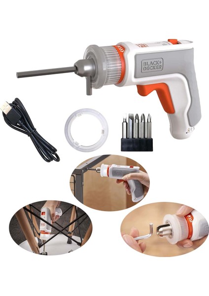 Black Decker Vidalama 3.6 V LED Işıklı Lion Pilli Şarjlı Vidalama Seti CB005