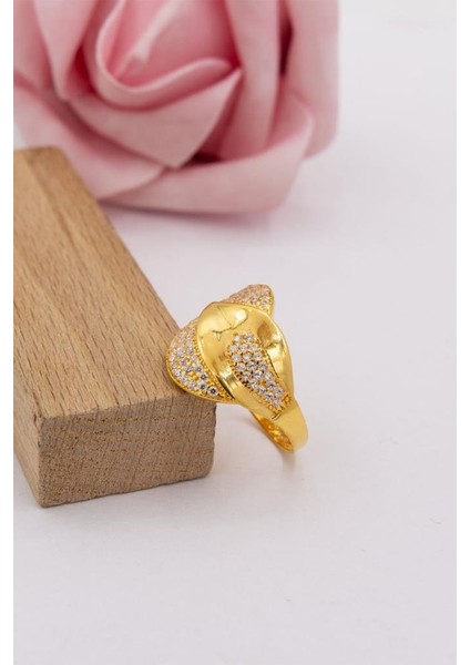 22 Ayar Altın Yüzük Kalemli Işlemeli Taşlı Kadın Yüzük fırsatları