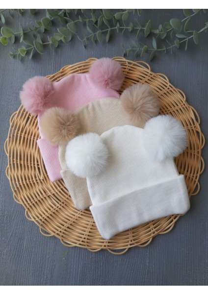 Kız Bebek Peluş Ponponlu Kaskorse Bere modelleri