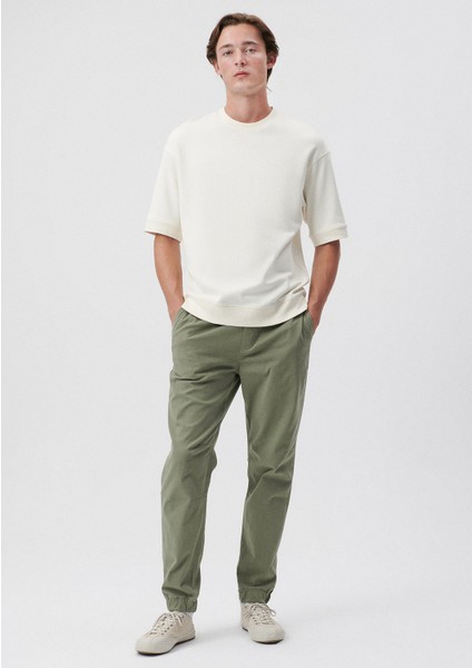 Erkek Beli Lastikli Yeşil Jogger Pantolon 000169-71559