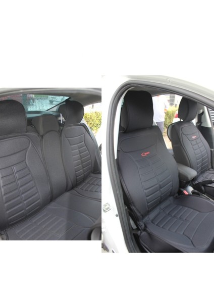 Fresh Start peugeot 208 Uyumlu Lüx Oto Koltuk Minderi Ön Arka 5'li Set Star Five Serisi Siyah