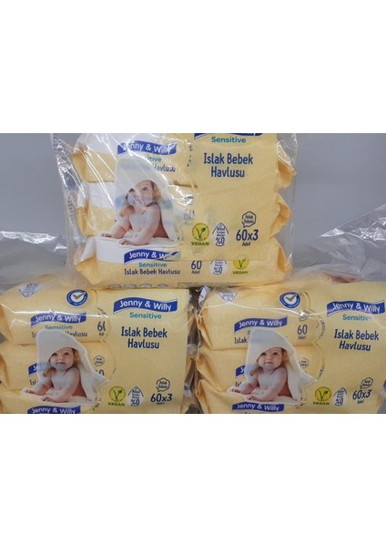 Bebek Islak Havlusu 60 x 3 3'lü Paket 540 Yaprak
