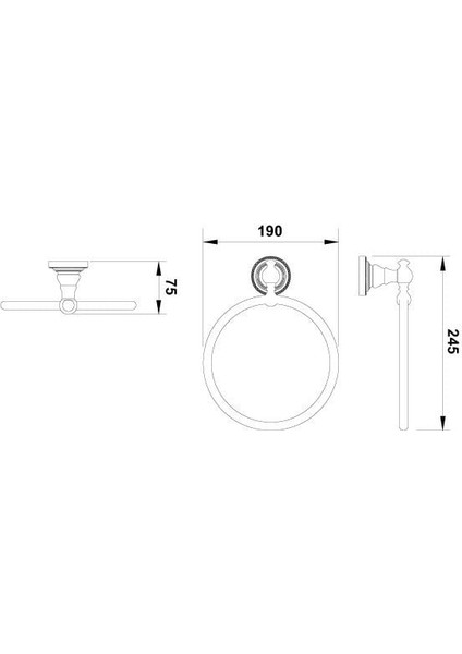 Halka Havluluk Calisto Duvara Monte Bronz Renk fiyatları