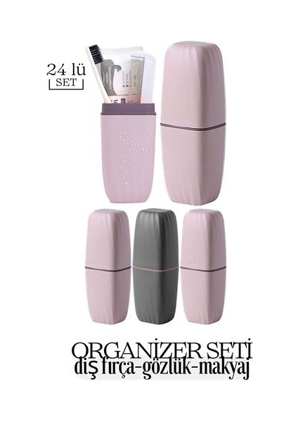 20+4 Adet Organizer Kutu 4'lü Set Diş Fırça Gözlük Kozmetik 718938