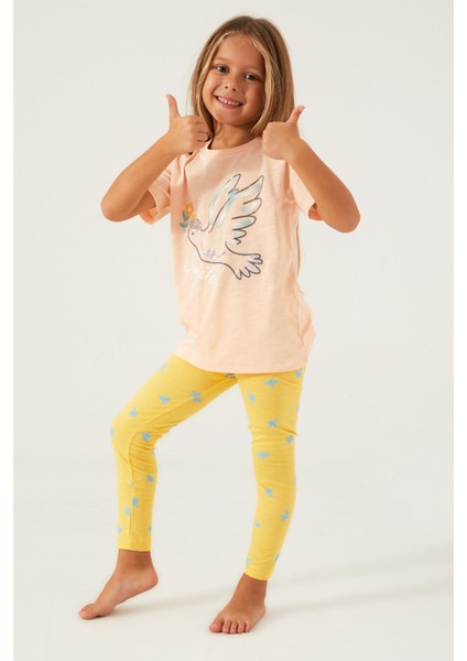 Bird Smile Kahverengi Kız Çocuk Tayt Takım