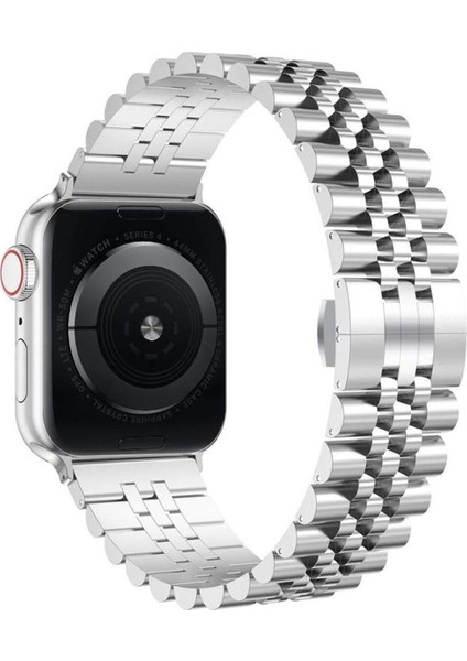 Apple Watch Ultra 49 mm Uyumlu Paslanmaz Çelik Rolex Tasarım Metal Kordon