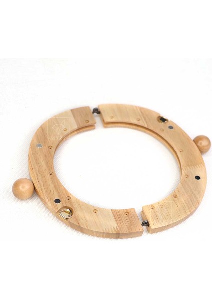 Oval Ahşap Çanta Bursu Mıknatıslı 20CM - Kahverengi fiyatları