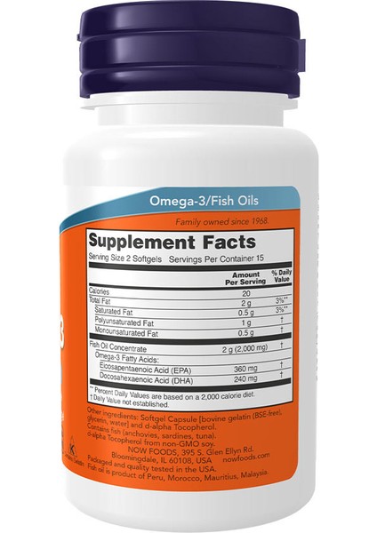 Foods, Omega-3 Fish Oil, 1,000 mg, 30 Softgels fiyatları