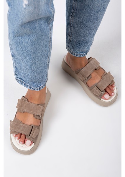 Farah Kadın Çift Cırtlı Vizon - Süet Terlik fiyatları