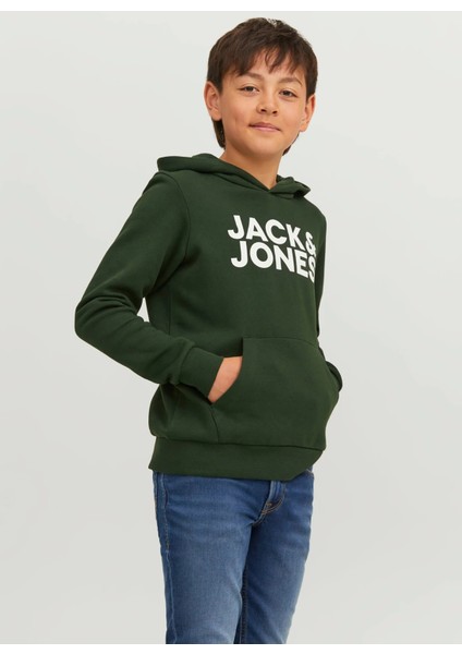 Baskılı Erkek Çocuk Koyu Yeşil Sweatshirt Jjecorp Logo fiyatları