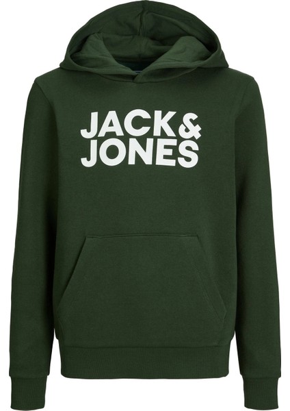 Baskılı Erkek Çocuk Koyu Yeşil Sweatshirt Jjecorp Logo modelleri