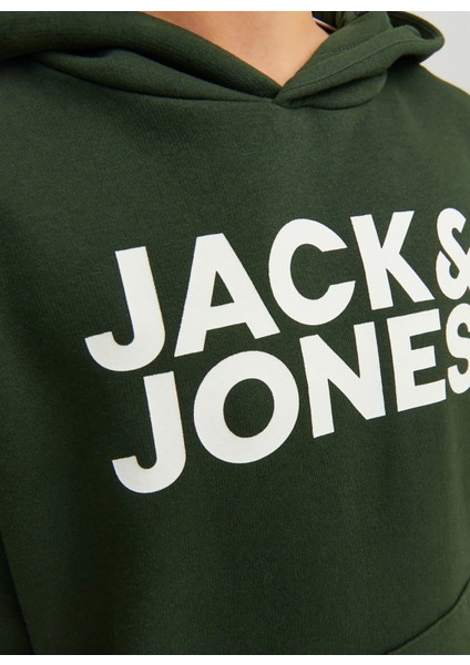 Baskılı Erkek Çocuk Koyu Yeşil Sweatshirt Jjecorp Logo indirimleri