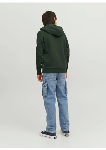 Baskılı Erkek Çocuk Koyu Yeşil Sweatshirt Jjecorp Logo