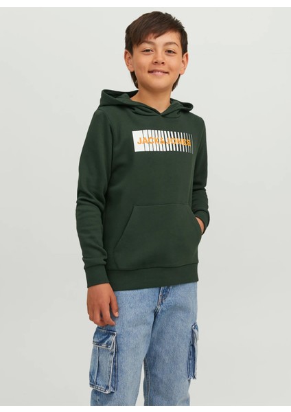 Baskılı Erkek Çocuk Koyu Yeşil Sweatshirt Jjecorp Logo fiyatları