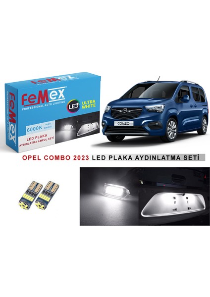 Opel Combo 2023 Sonrası LED Plaka Aydınlatma Ampul Seti Femex Parlak Beyaz