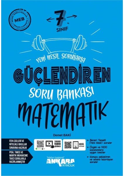 Ankara Yayıncılık 7.Sınıf  Matematik Güçlendiren Soru Bankası 32 Haftalık Güçlendiren Kazanım Denemesi