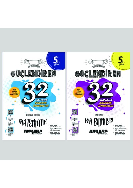 5.Sınıf Matematik + Fen Bilimleri 32 Haftalık Güçlendiren Kazanım Denemesi Seti