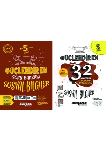 5.Sınıf Sosyal Bilgiler Güçlendiren Soru Bankası 32 Haftalık Güçlendiren Kazanım Denemesi