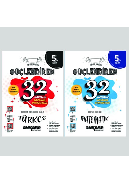 5.Sınıf Türkçe + Matematik 32 Haftalık Güçlendiren Kazanım Denemesi Seti