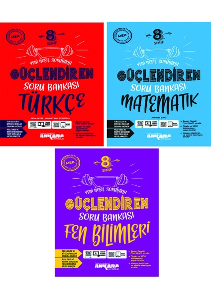 8.Sınıf Güçlendiren Türkçe + Matematik + Fen Bilimleri Soru Bankası Seti