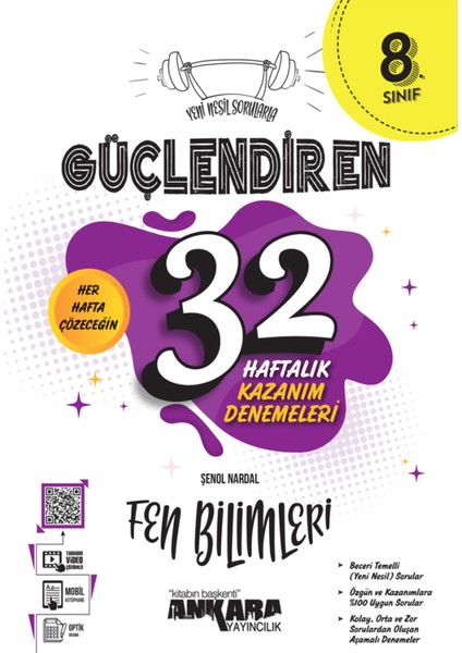 8.Sınıf Türkçe + Matematik + Fen Bilimleri + Sosyal Bilgiler 32 Haftalık Güçlendiren Kazanım Denemesi Seti