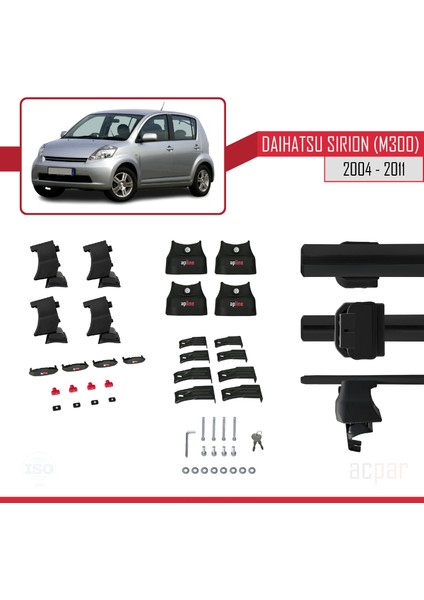 Daihatsu Sirion (M300) 2004-2011 Arası ile Uyumlu Ace-4 Ara Atkı Tavan Barı Siyah indirimleri