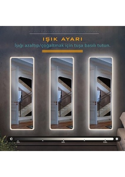 Ledli Dokunmatik Tuşlu Boy Aynası 50X150(H)CM