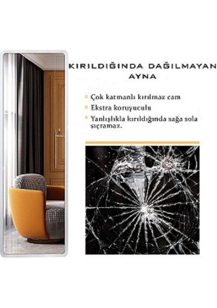 Kumlama Ledli Dokunmatik Tuşlu Boy Aynası 50X150(H)CM