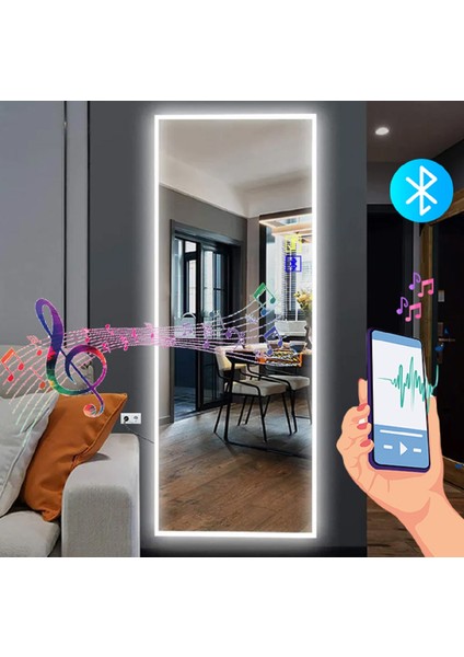 Bluetootlu Kumlama Ledli Dokunmatik Tuşlu Boy Aynası 50X150(H)CM