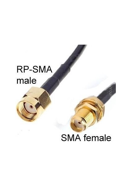 RG-174 Rp Sma Erkek To Sma Dişi Kablo 1 Metre