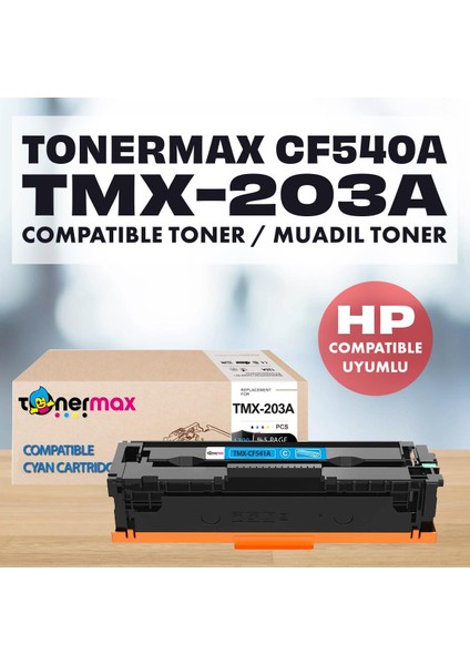 Hp 203A CF540A / Hp Color Laserjet M280NW Muadil Toner Takım indirimleri