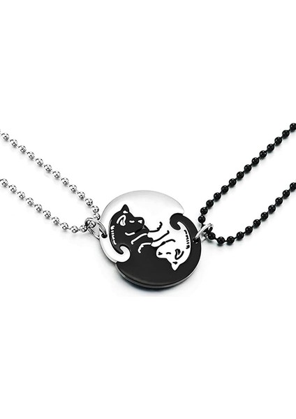 Çift Çelik Eşleşen Kitty Kedi Dostluk Aşıklar Çiftler Arkadaşlar Kolye (Yurt Dışından) fırsatları