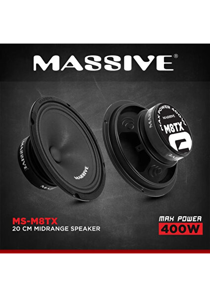 MS-M8TX 20CM Midrange Ciftti 800W 240RMS 400WAT 120RMS Iki Adet