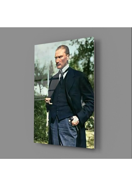 Atatürk Sivas Kongresinde Renkli Fotoğraf Cam Tablo