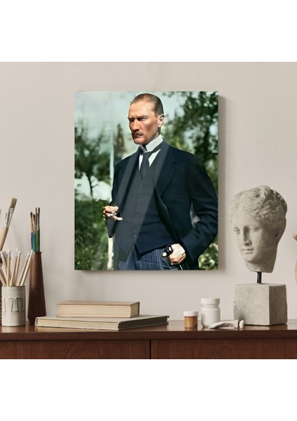 Atatürk Sivas Kongresinde Renkli Fotoğraf Cam Tablo