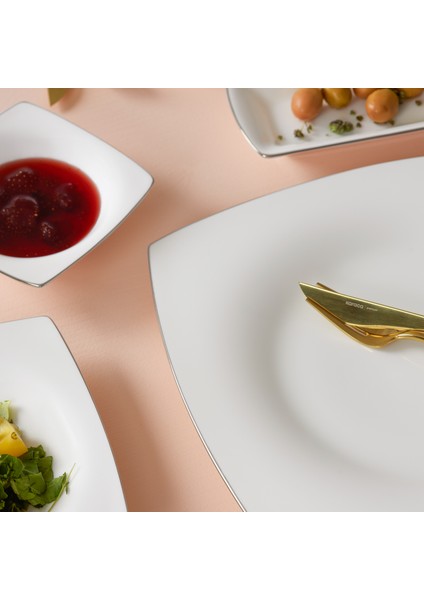 Fine Pearl Ragusa 26 Parça 6 Kişilik İnci Kahvaltı Takımı Platin