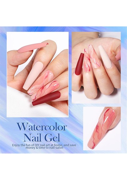 10 Ml Şeffaf Renk Watercolor (Suluboya) Efekt Tırnak Jeli (56002) fırsatları