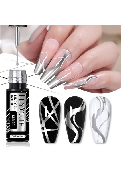 Metalik Nail art çizim ojesi SILVER (56567)