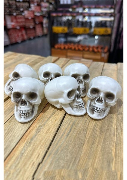 Halloween Cadılar Bayramı Kuru Kafa 6 Lı Beyaz