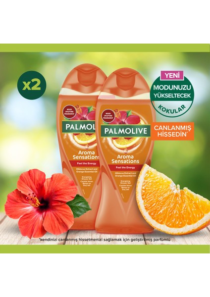 Aroma Sensations Feel The Energy Banyo ve Duş Jeli 500 ml x 2 Adet + Duş Lifi Hediye