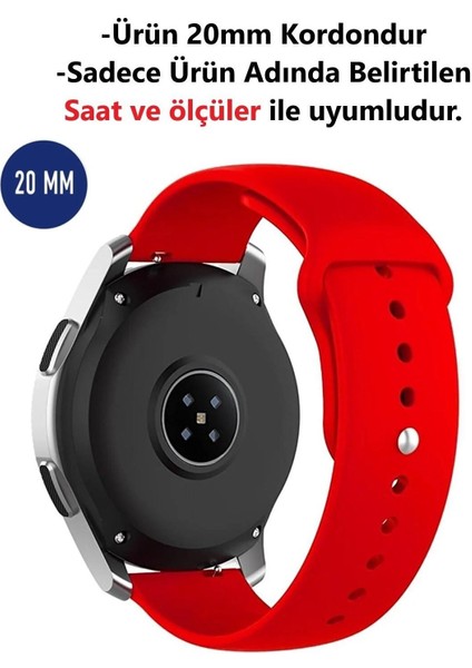 Samsung Galaxy Watch Active ve Active 2 - Galaxy Watch 3 (41MM) Uyumlu Klasik Silikon Kordon Kayış